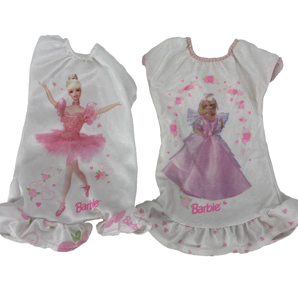 Mattel Barbie Doll Clothing Vintage 1990s PJs Pajama NIGHTGOWN Lot of 2